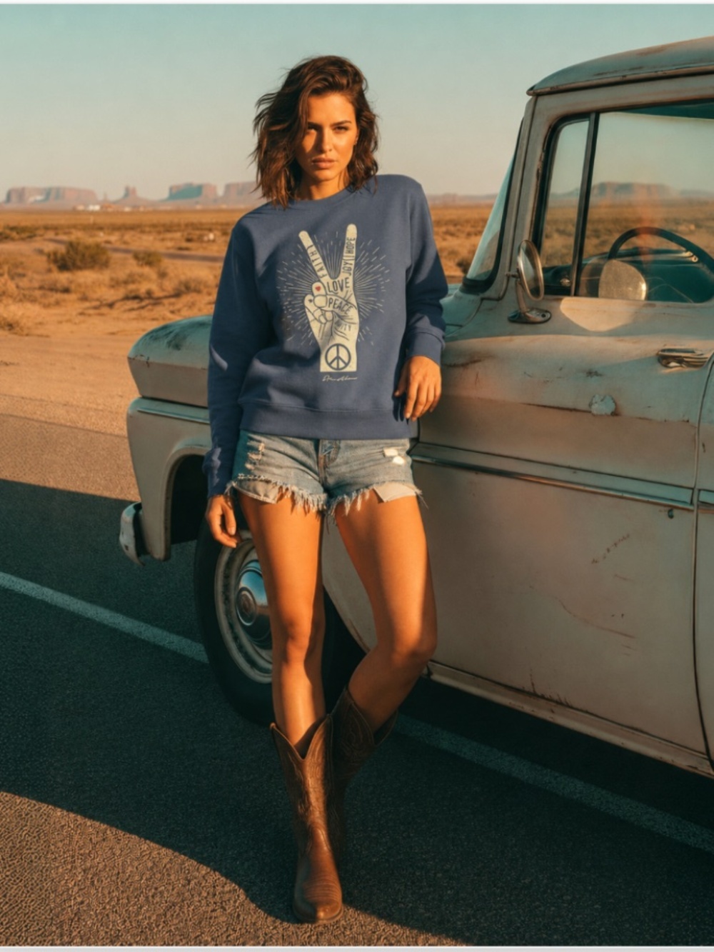 Eden Ashram Peace, Love, Unity, Faith, Joy & Hope Iconic Sweatshirt Size XL